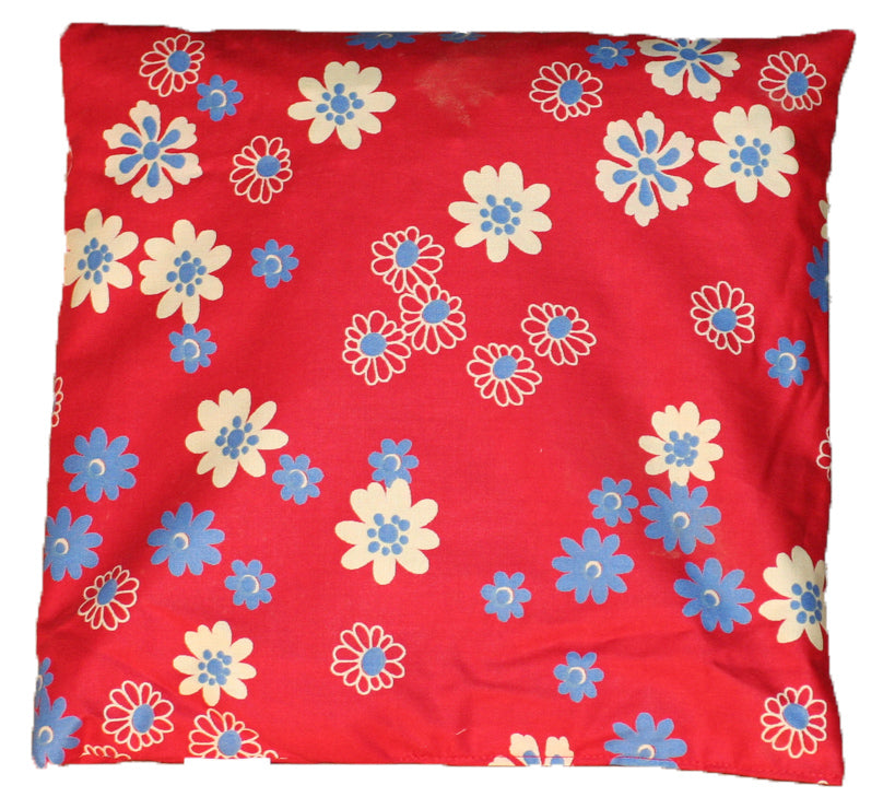 Kirschsteinsäckchen blau/beige kleinen Blümchen Kirschkernkissen Wärmekissen ca. 24x24cm