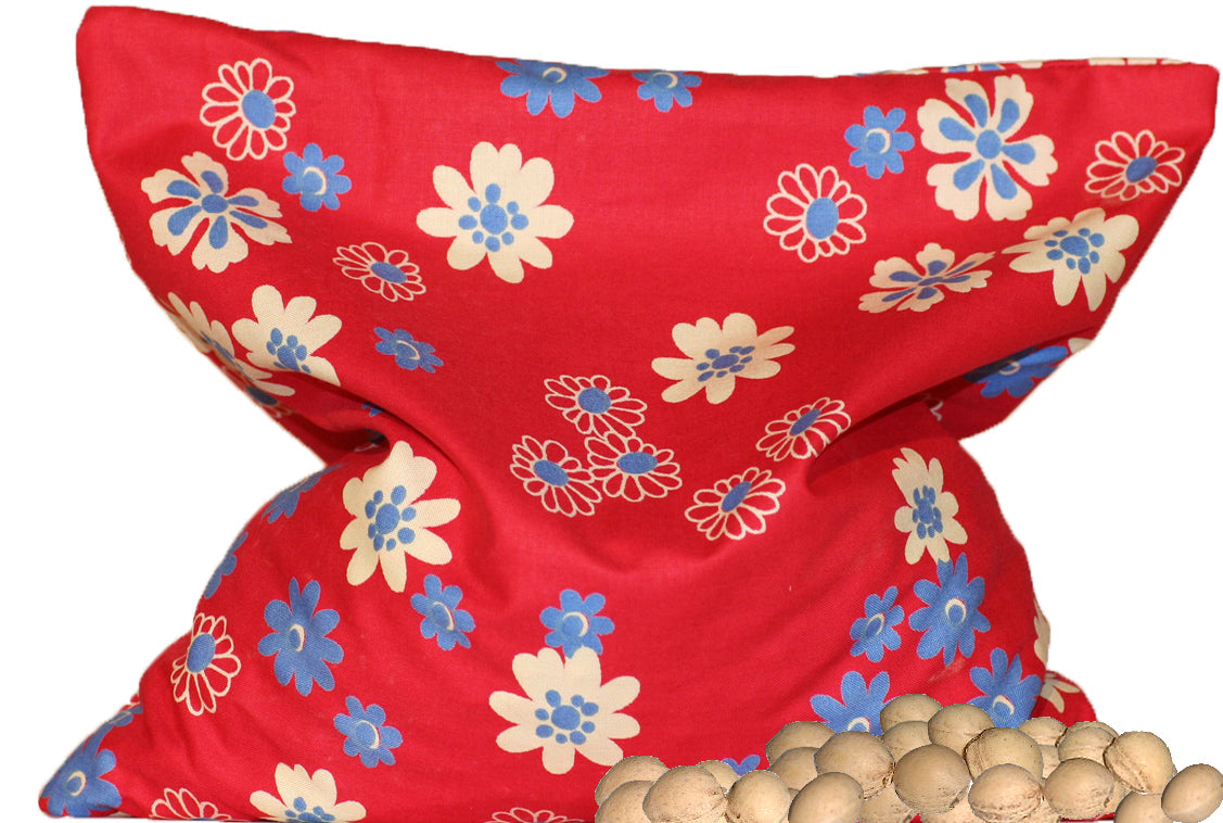 Sac de noyaux de cerise bleu/beige petites fleurs coussin de noyaux de cerise coussin chauffant env.