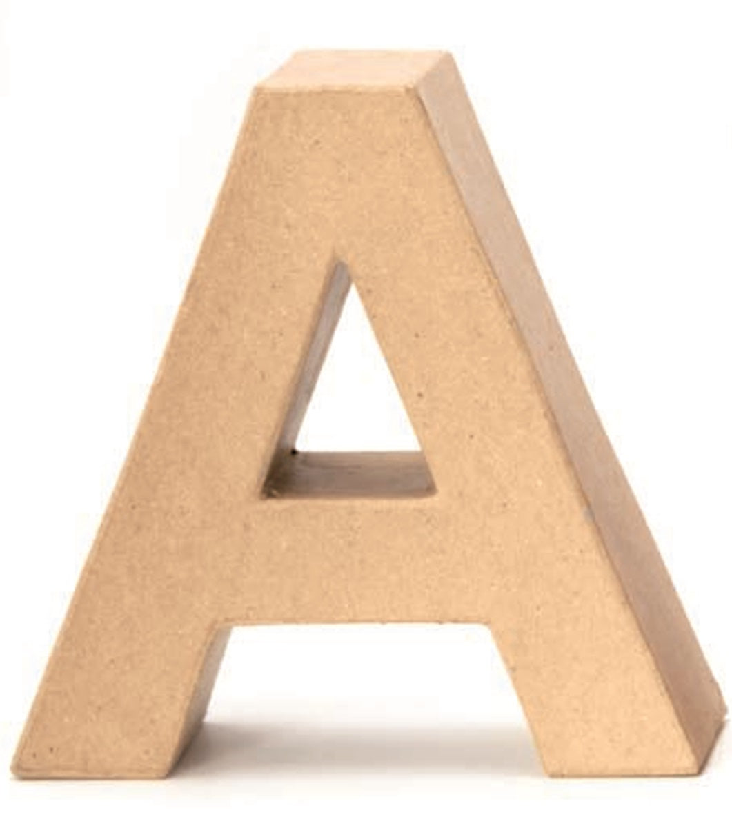 Lettre A en carton 17,5 x 5,5 cm, initiales de l'alphabet, décoration, art en carton, lettre imprimée