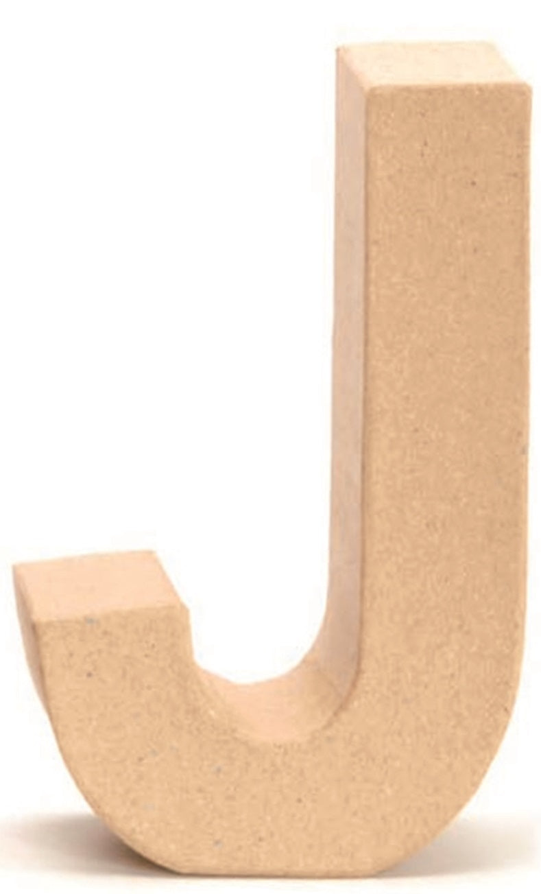 Papp Buchstabe J 17,5x5,5cm Alphabet Initialien Deko PappArt Druckbuchstabe