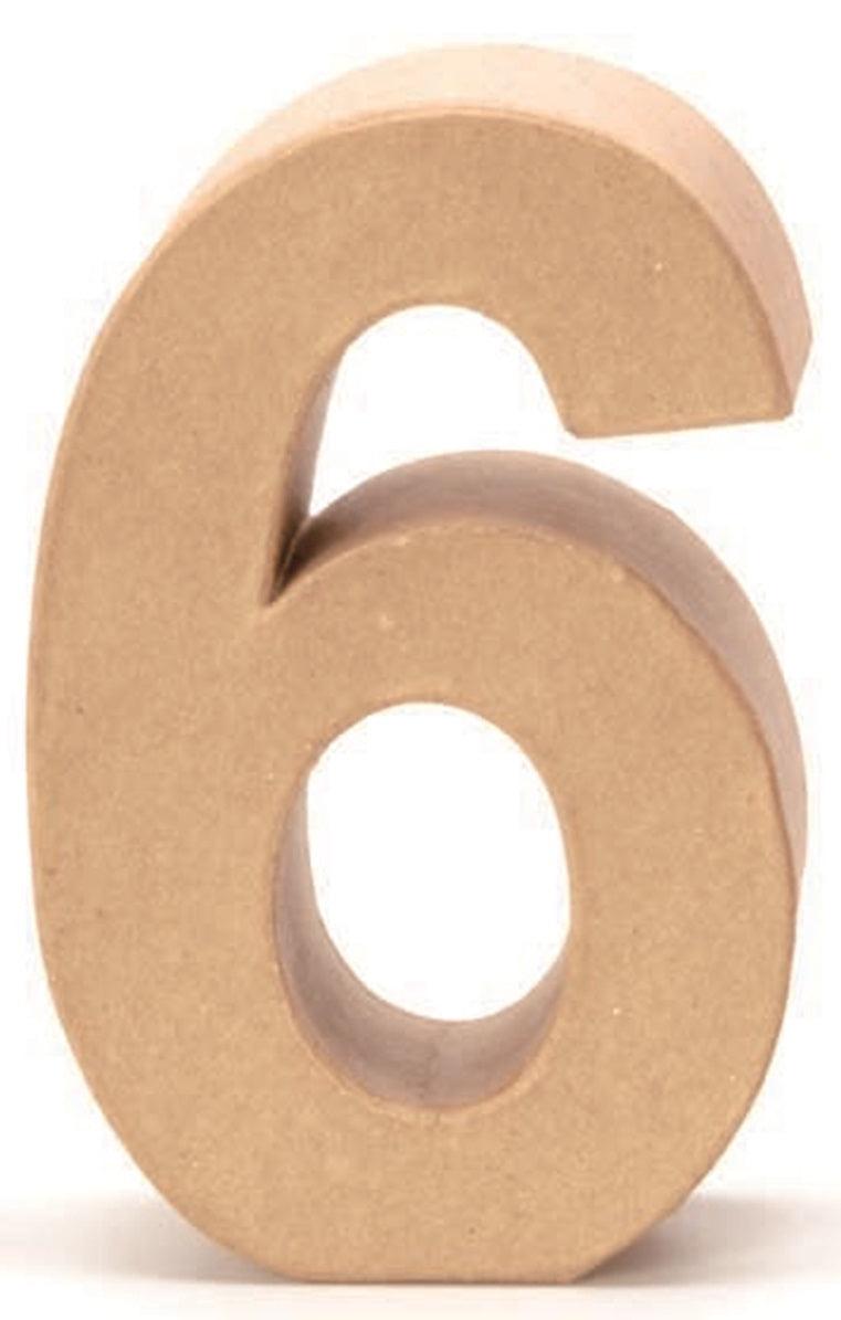 Cardboard Number 6 17.5x5.5cm Birthday Anniversary Numbers Digits PappArt Decoration Number