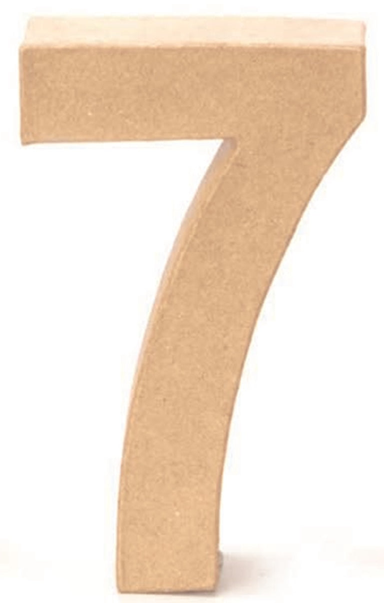 Cardboard Number 7 17.5x5.5cm Birthday Anniversary Numbers Digits PappArt Decoration Number