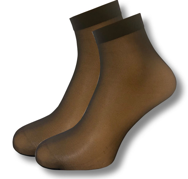 Silk Feeling Söckchen 7 Paar schwarz transparente Socken Strümpfe Feinsöckchen