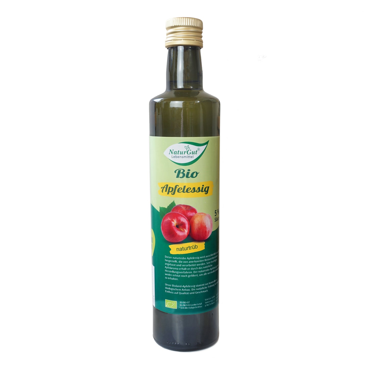 Bio Apfelessig 5% naturtrüb 100% Reiner Genuss Essig Dressing Salat 500ml