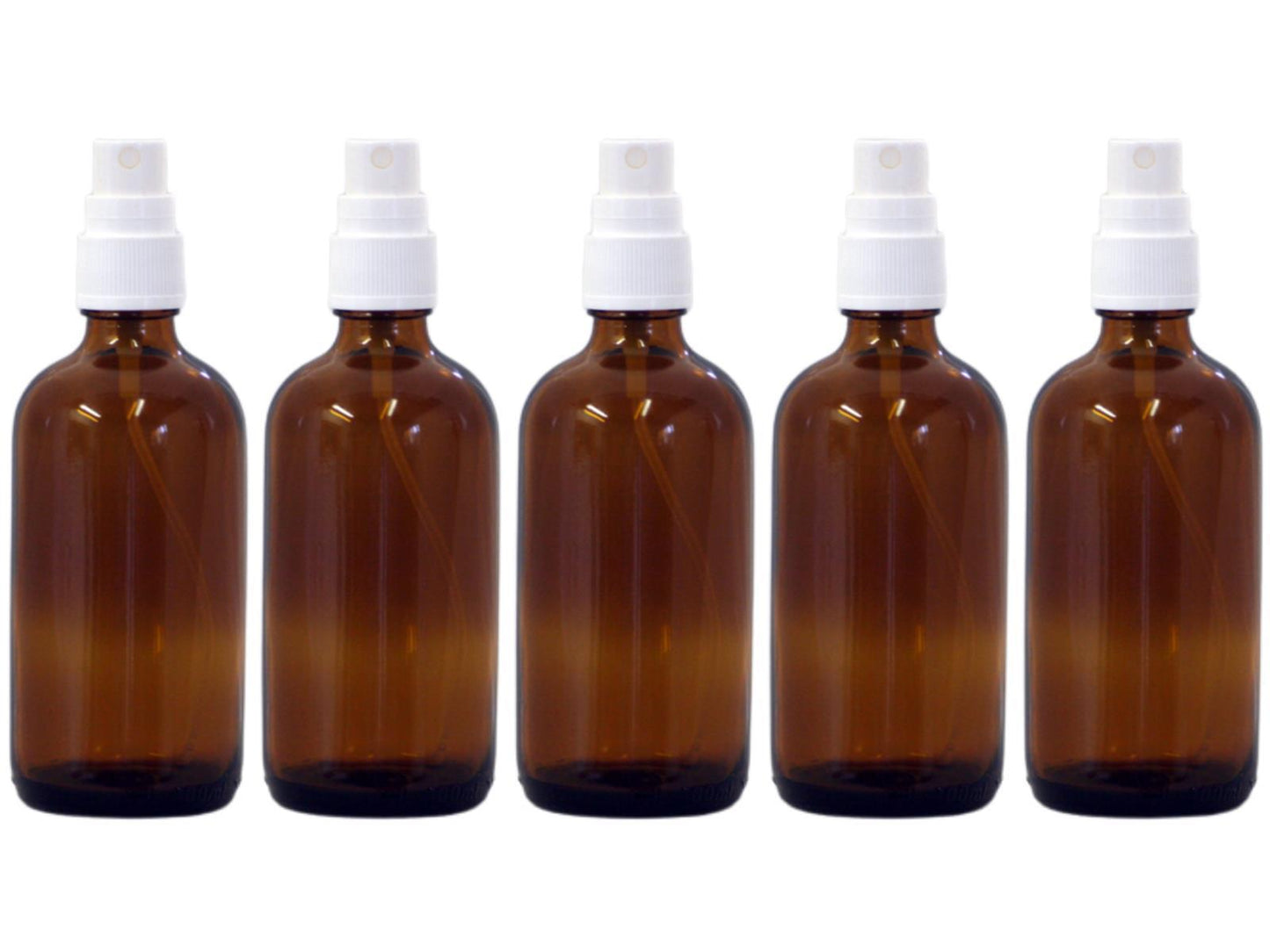 10 x 100ml Braunglasflasche mit Sprühkopf und Schutzkappe