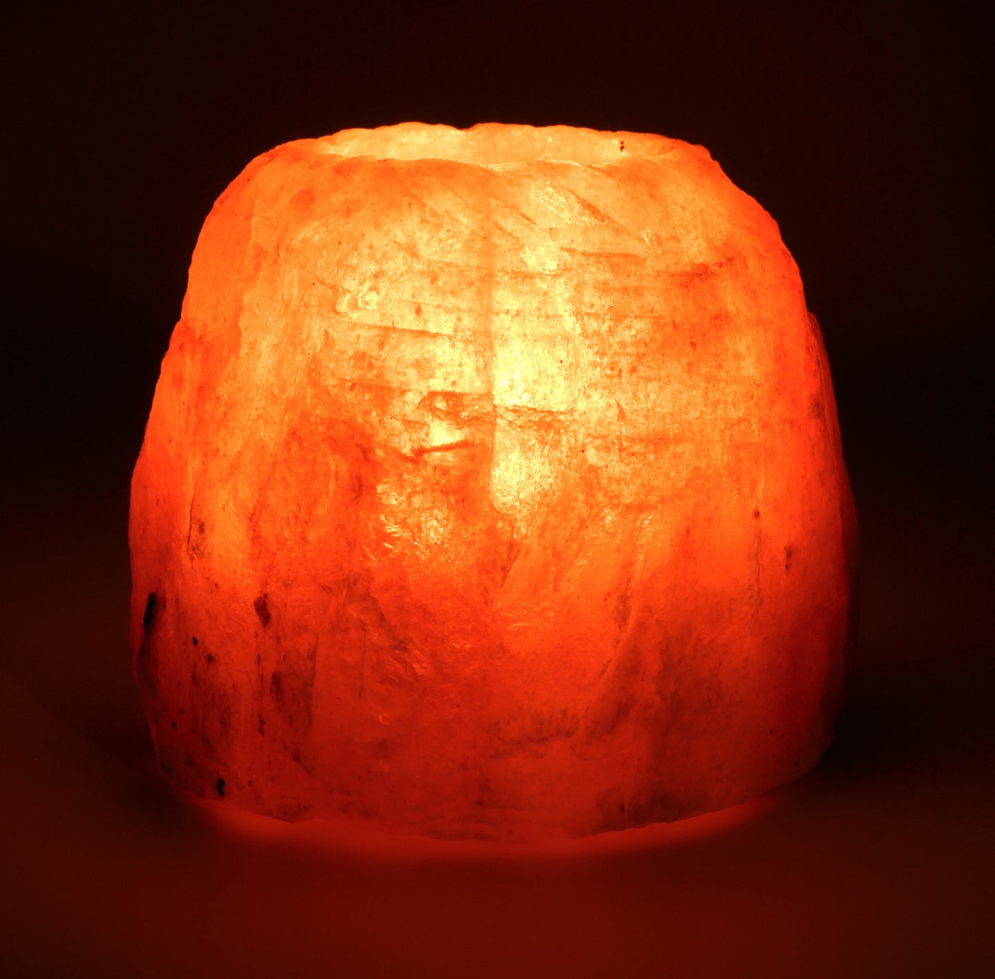 Crystal salt tealight holder from a foothill of the Himalayas/Pakistan Unique