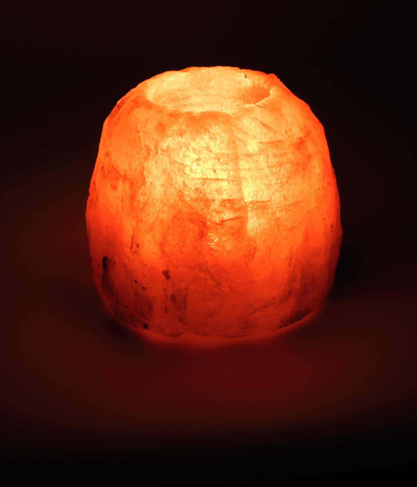 Crystal salt tealight holder from a foothill of the Himalayas/Pakistan Unique