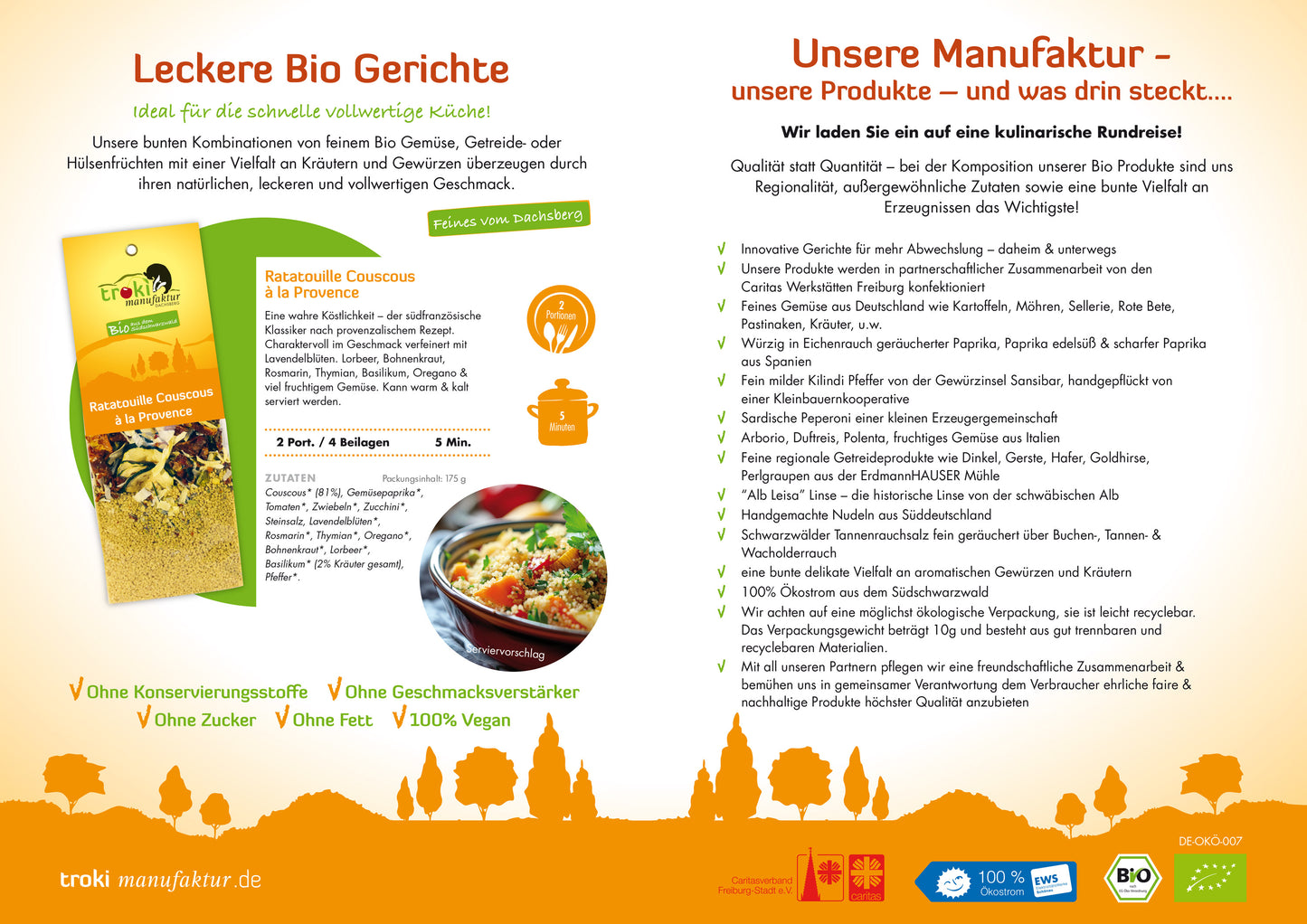 Couscous sicilien à l'orange, aux olives, amandes et fenouil 175g bio