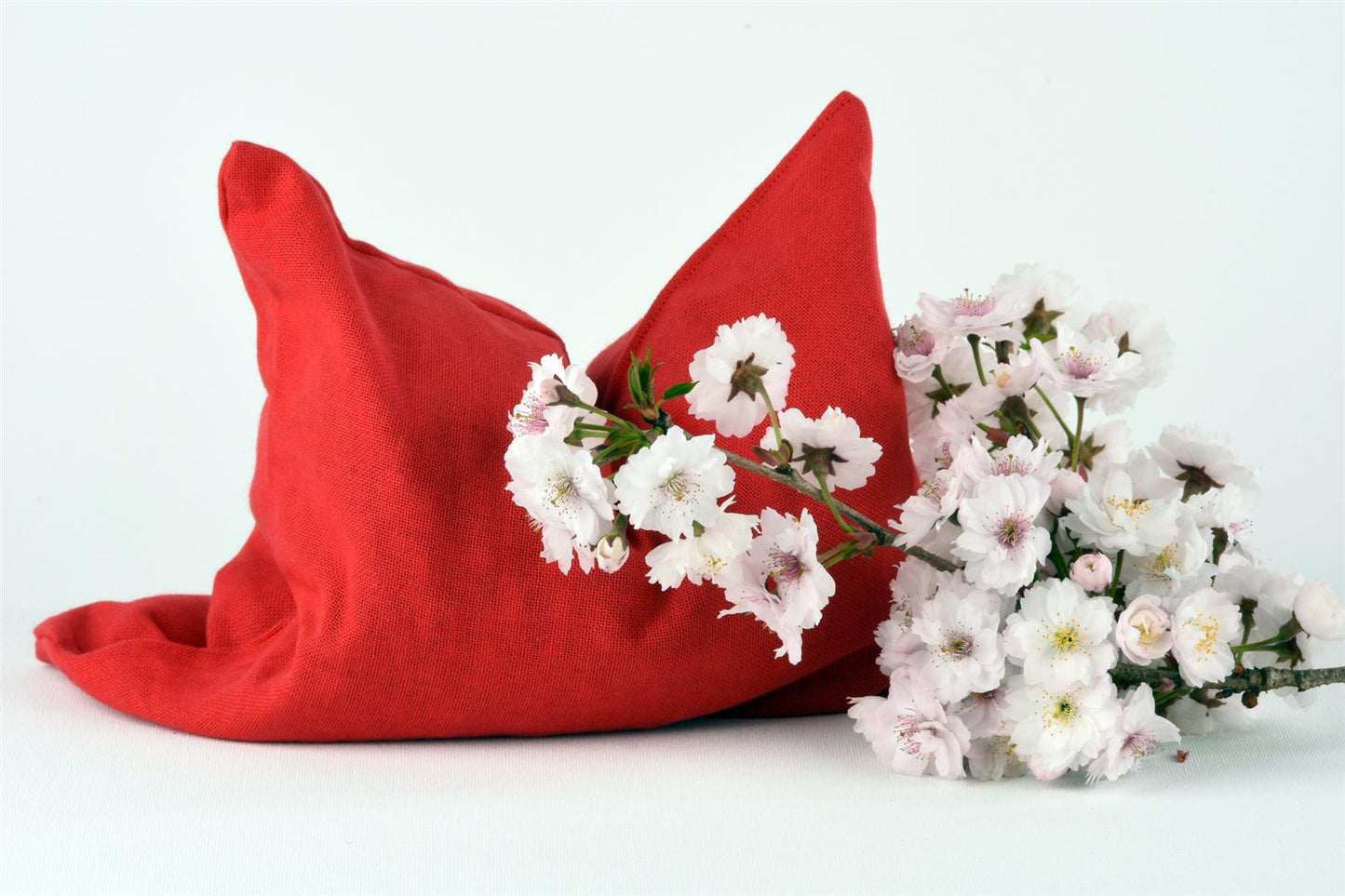 Sac de noyaux de cerises de la Forêt-Noire uni rouge (24x24) coussin chauffant pour coussins de noyaux de cerises