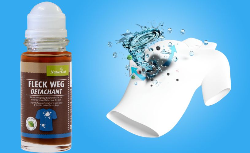 Sapdu Clean Fleck Weg Roll-On 50 ml – Effektiver Fleckenentferner mit Gallseife & ätherischen Ölen für Kleidung, Polster & Teppiche – Praktische Roll-On-Anwendung für unterwegs
