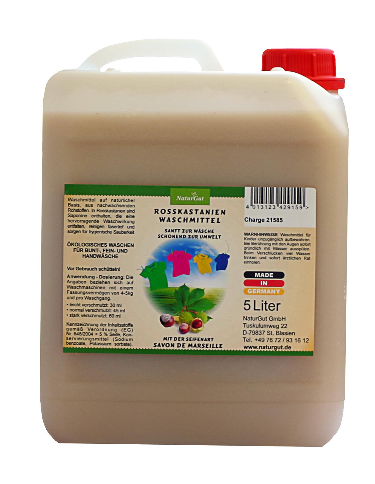 Lavez les marrons d'Inde écologiquement avec le savon type Savon de Marseille 5L