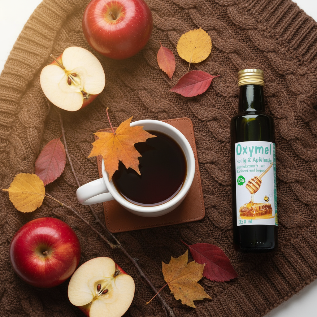 Organic Oxymel Turmeric and Ginger 250 ml Beverage Additive with Honey & Apple Cider Vinegar Sour Honey