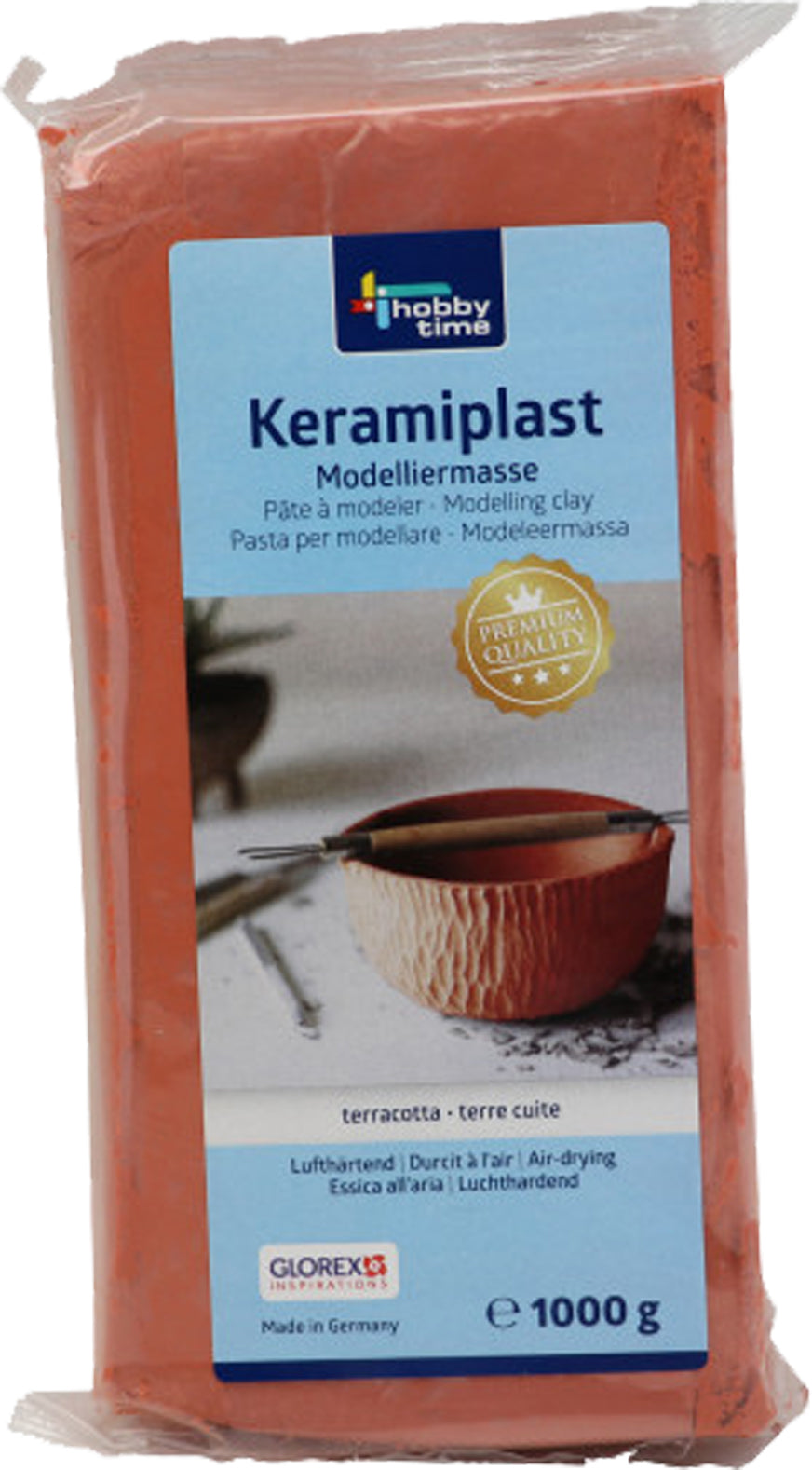Keramiplast Modelliermasse terracotta 1kg - Umweltfreundliche, tonartige Modelliermasse für kreatives Gestalten