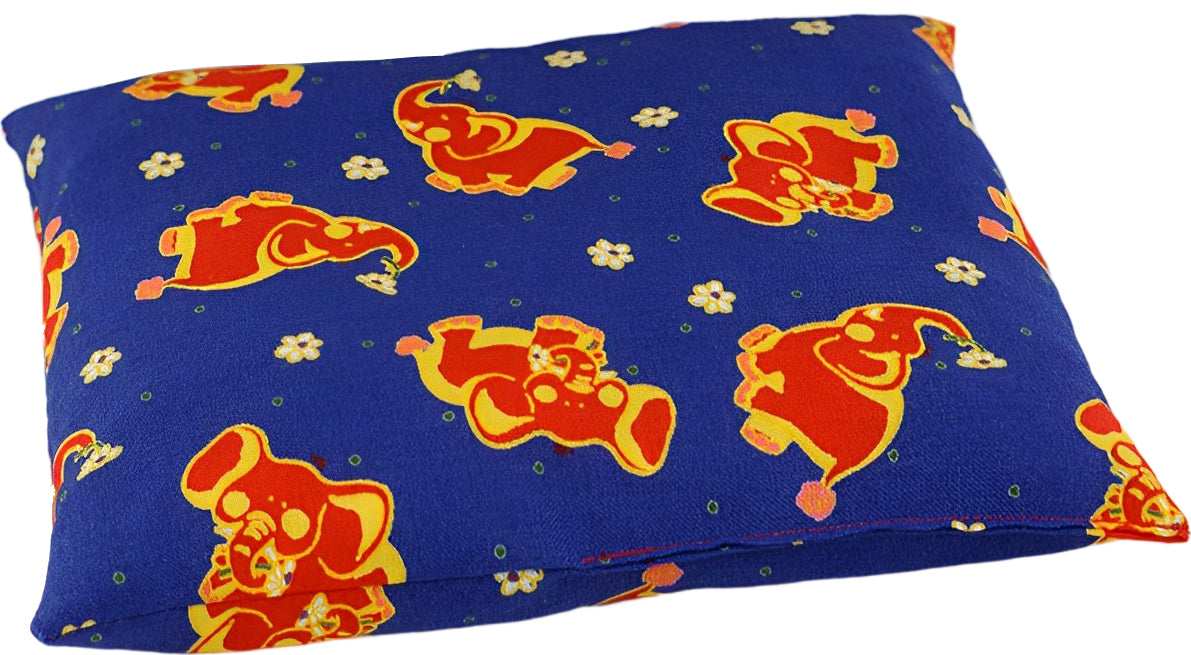 Kirsckern coussin sac de noyaux de cerise enfants éléphants bleu env. 18x18cm coussin chauffant