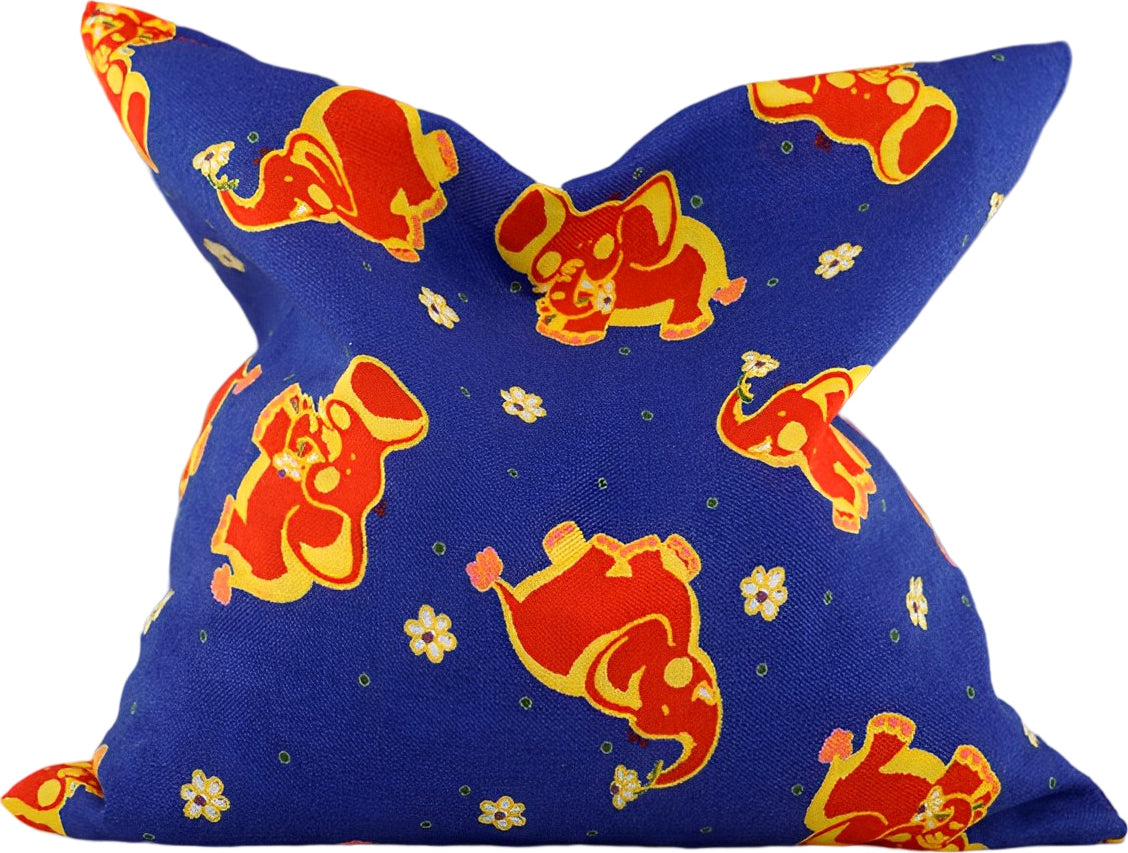 Kirsckern coussin sac de noyaux de cerise enfants éléphants bleu env. 18x18cm coussin chauffant