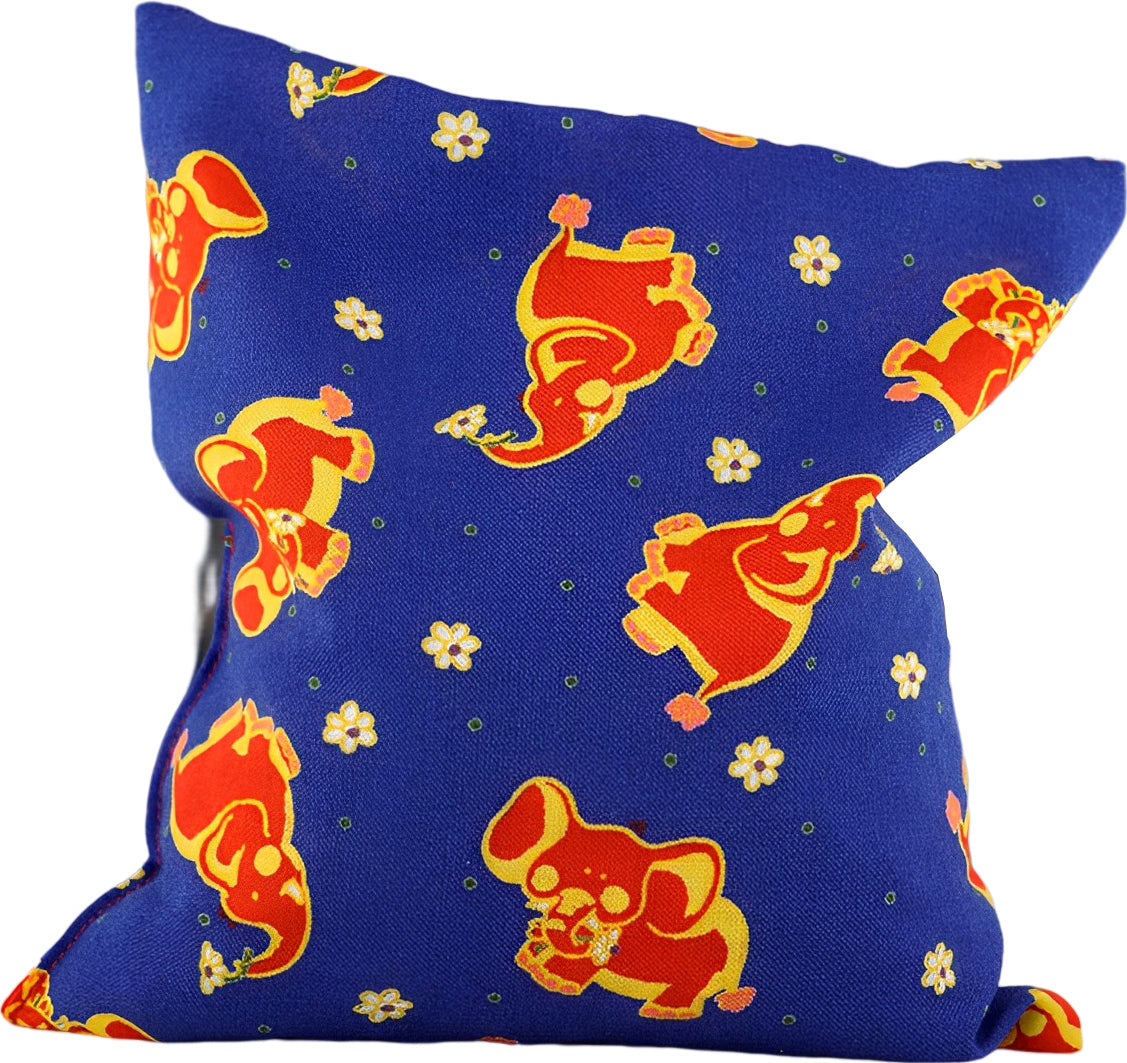 Kirsckern coussin sac de noyaux de cerise enfants éléphants bleu env. 18x18cm coussin chauffant