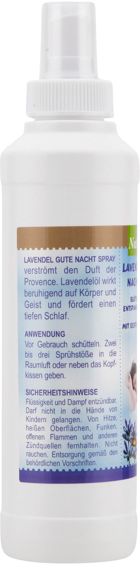 Lavande Good Night Spray 250 ml avec de la vraie lavande pour un sommeil relaxant, spray parfumé à la lavande