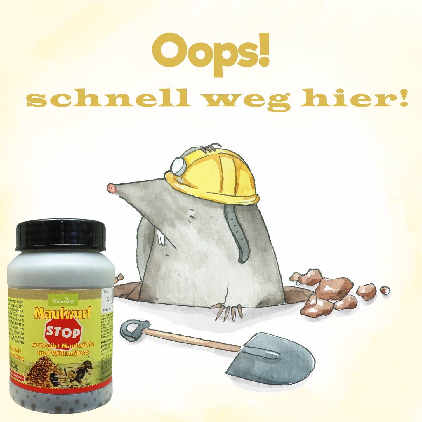 Maulwurf Stop vertreibt Maulwürfe Maulwurfschreck Maulwurfvertreibung Wühlmäuse