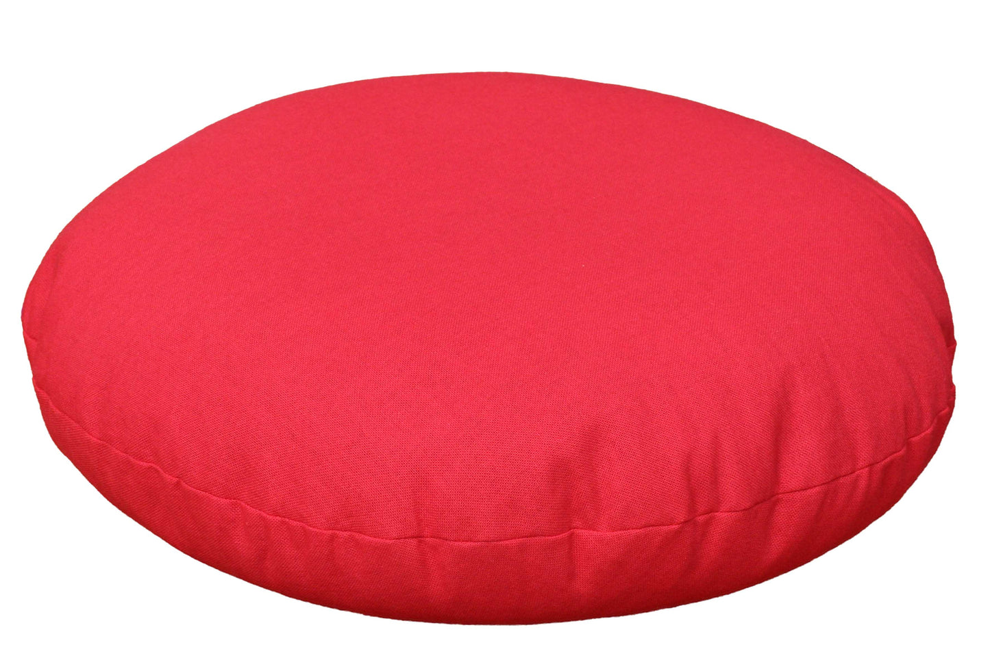 Coussin de méditation yoga uni rouge garni de sarrasin bio - rond Ø env.