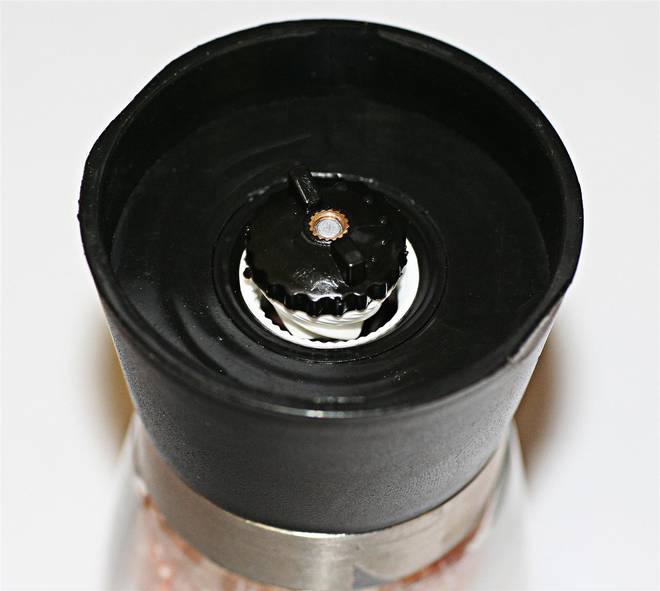 Glass salt mill 200g with crystal salt granules from Punjab/Pakistan