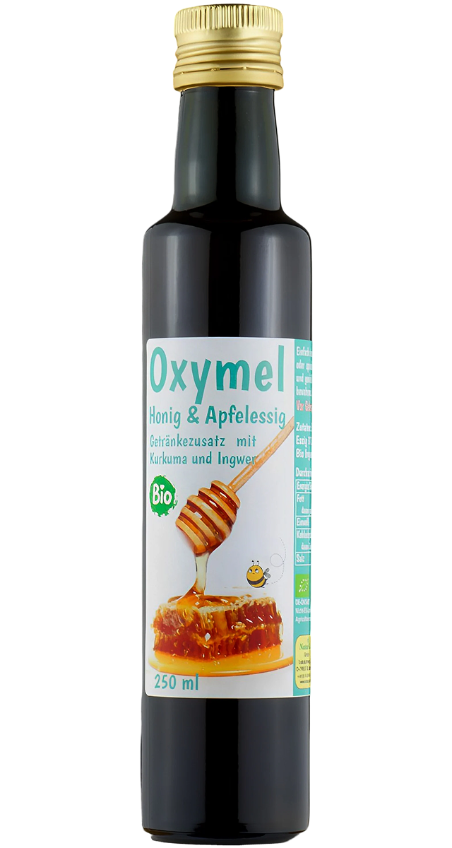 Bio Oxymel Kurkuma und Ingwer 100 ml Getränkezusatz mit Honig & Apfelessig Sauerhonig