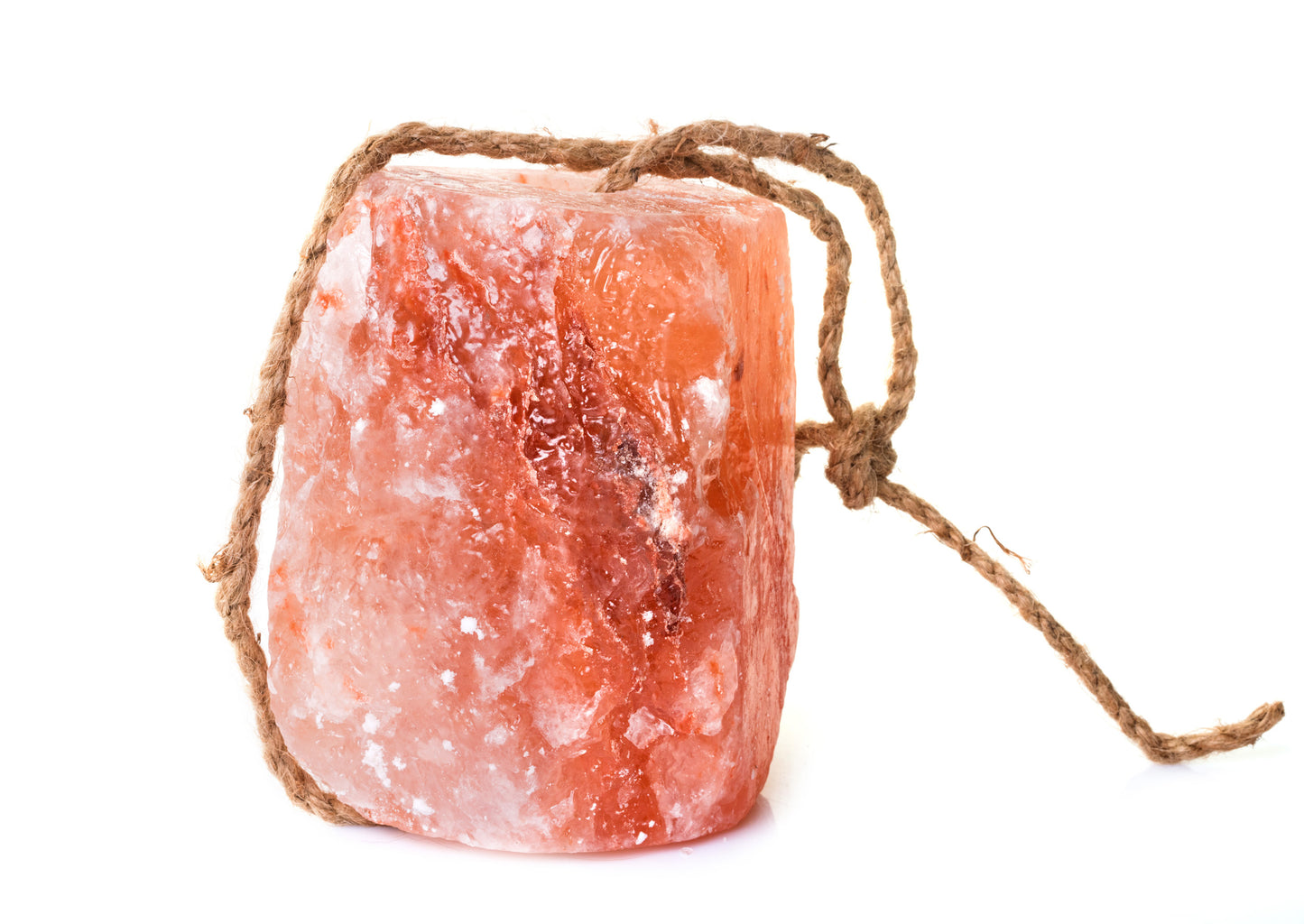 Crystal Salt Lick Stone Hemp Rope Salt Stone Chunks Lick Salt from Punjab/Pakistan
