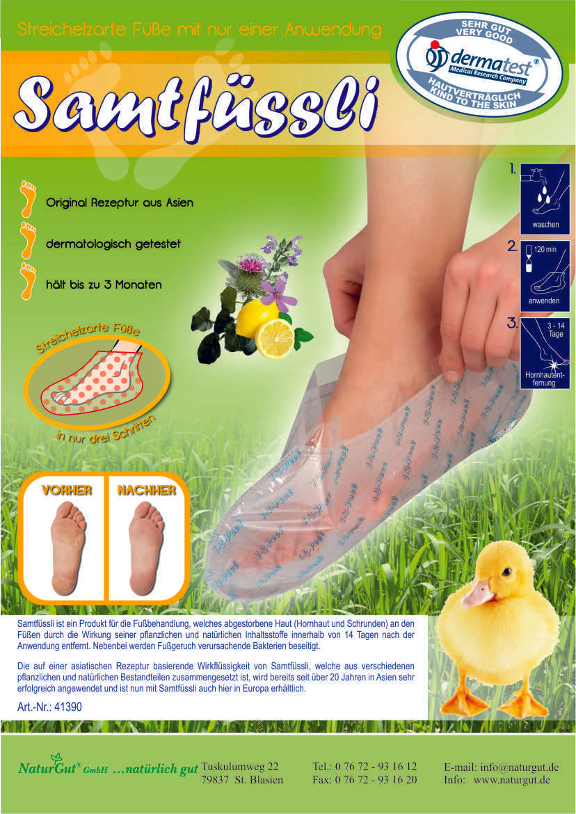 Chaussettes anti-callosités Samtfüssli pour éliminer les fissures des callosités, 1 paire de chaussettes