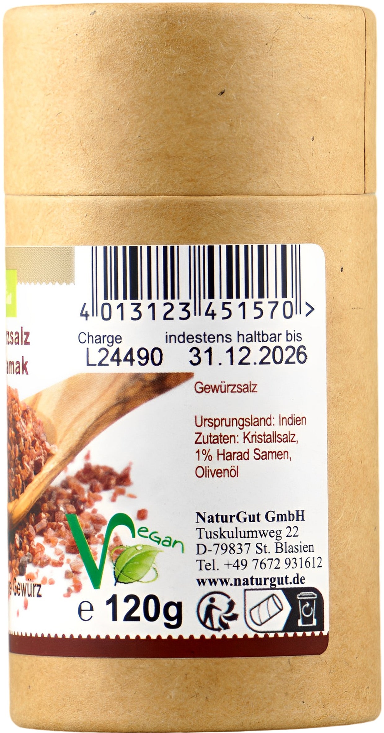 Kala Namak Sel Noir Sel Fin Sel Vegan Assaisonnement Exotique Sel d'Oeuf 120g