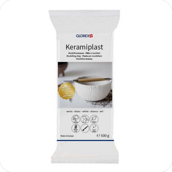 Keramiplast Modelliermasse weiß 500g - Umweltfreundliche, tonartige Modelliermasse für kreatives Gestalten