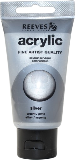 Reeves Acryl 75ml Silber Farbe hohe Pigmentierung und Farbbrillanz Farbkraft