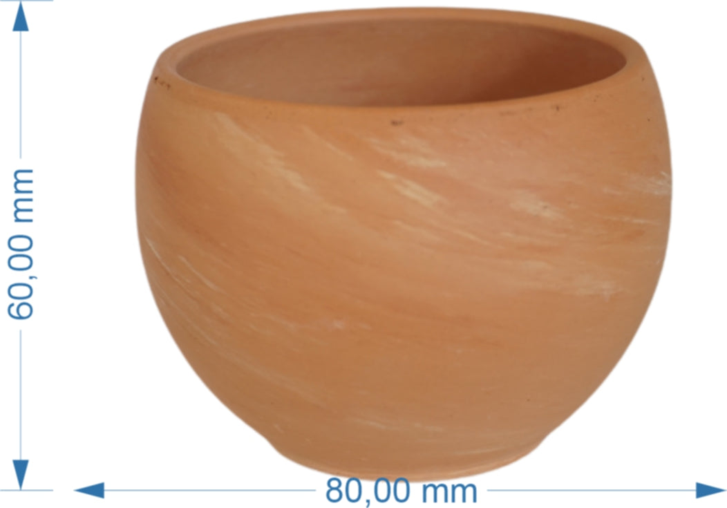 Set of 6 oval clay pots terracotta flowerpot plant pot decoration