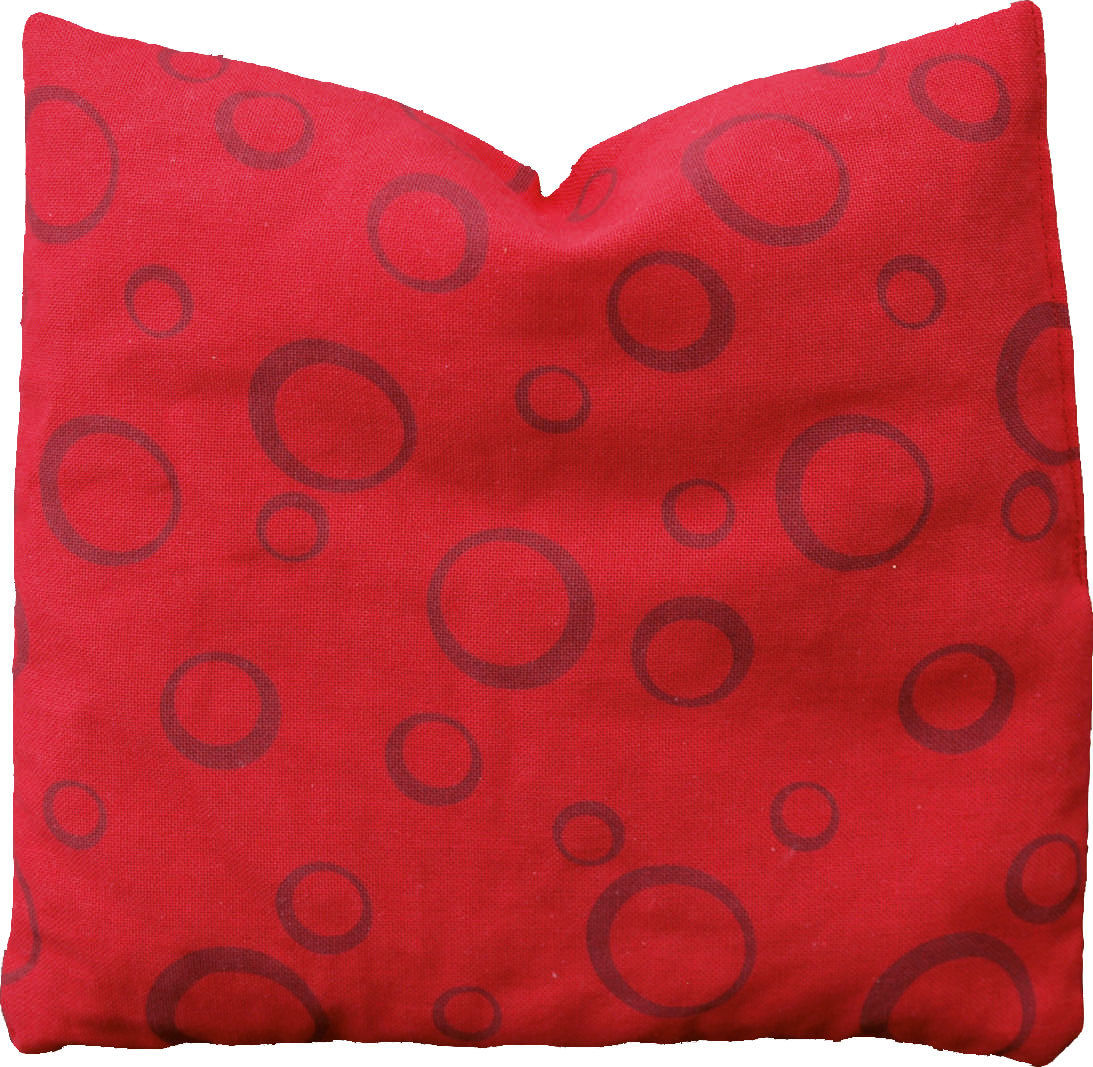 Kirschkernsäckchen rot mit Kreisen (24x24cm) Kirschkernkissen Wärmekissen