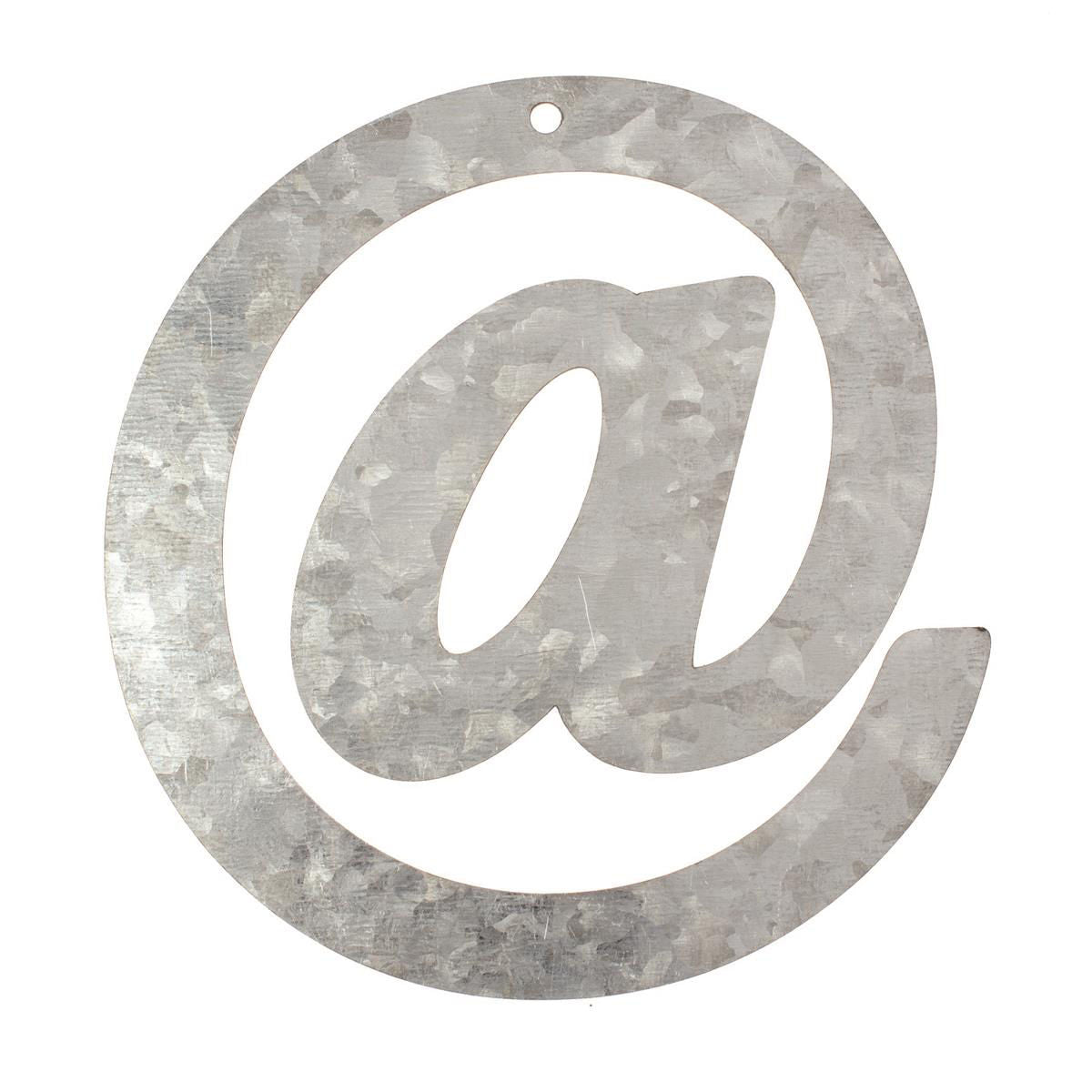 Metal letter @, galvanized height 12 cm