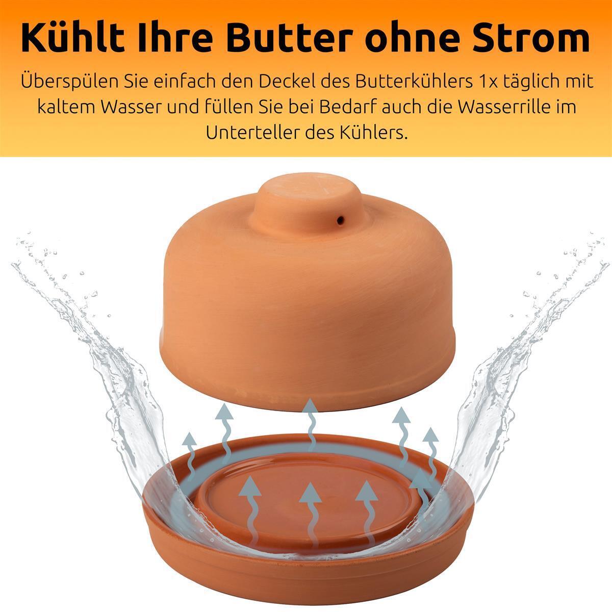 Mediterraner Ton Butterkühler frische Butter ohne Kühlschrank Butterdose Butterbox