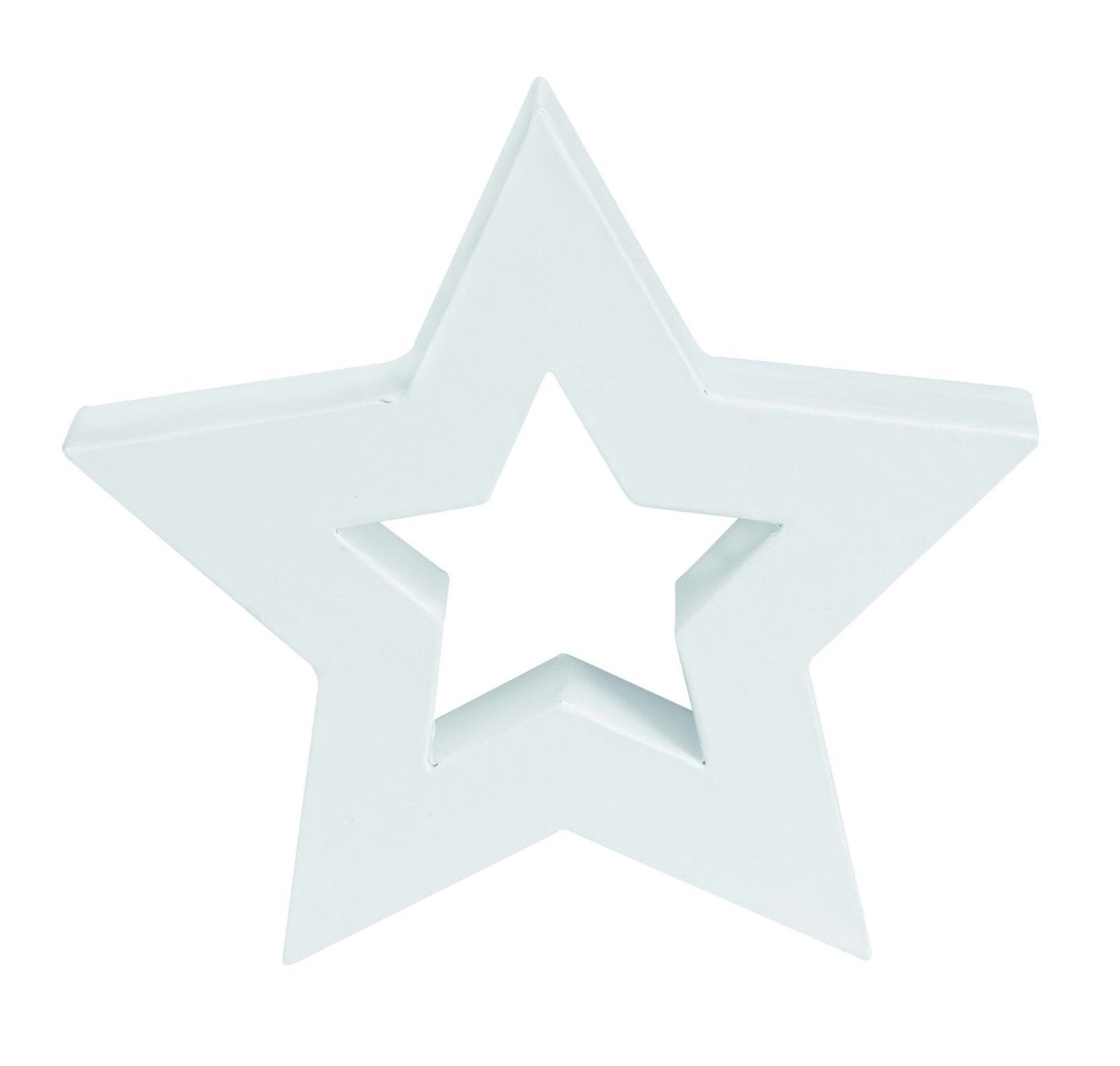 Cardboard star open white 19x19x3 cm
