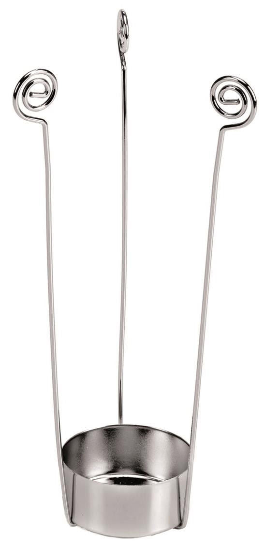 Set of 2 Tealight Holders, Metal, Silver-colored for 15cm Glasses