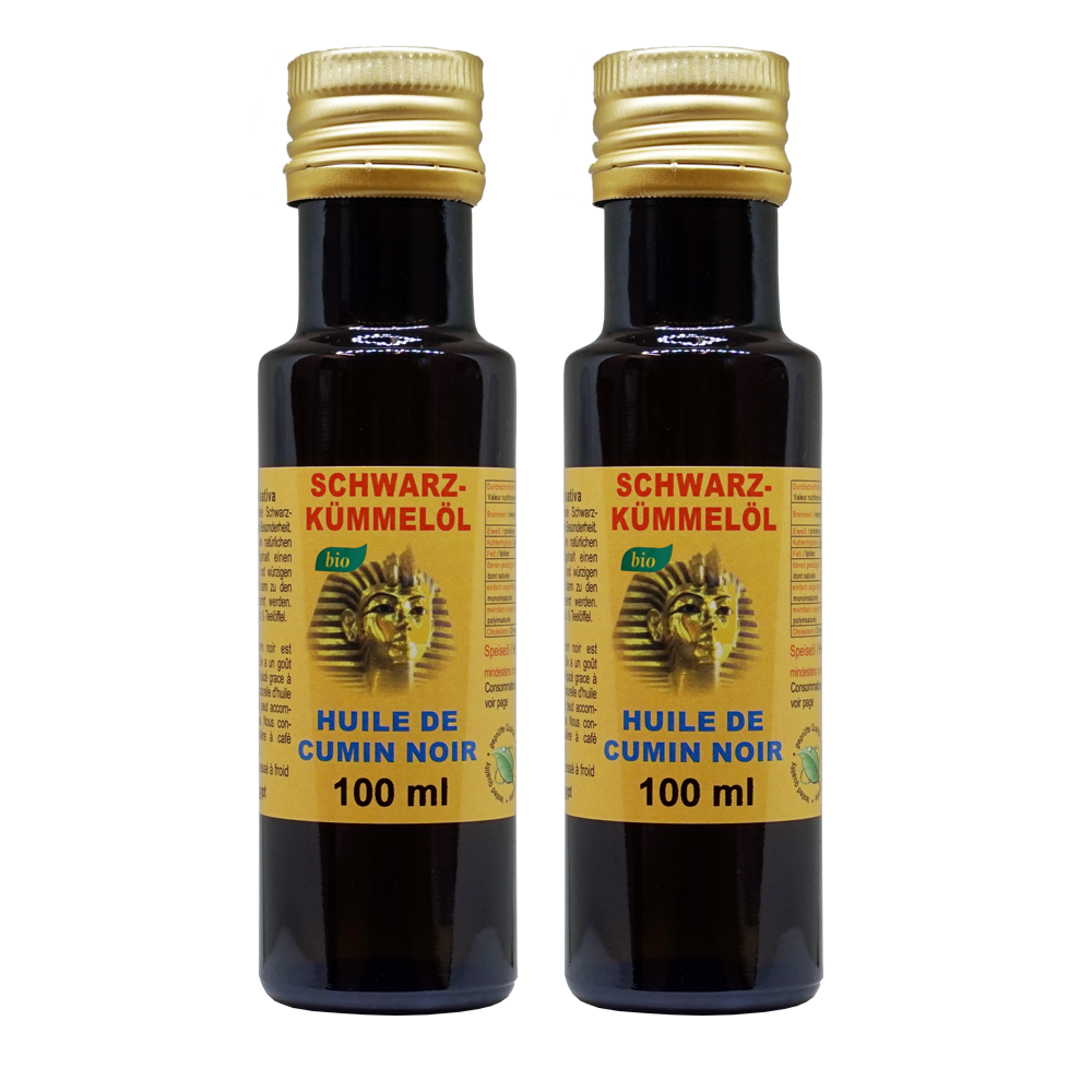 Organic Black Cumin Oil 2x100ml Nigella sativa from Egypt Black Cumin Oil-Cold Pressed