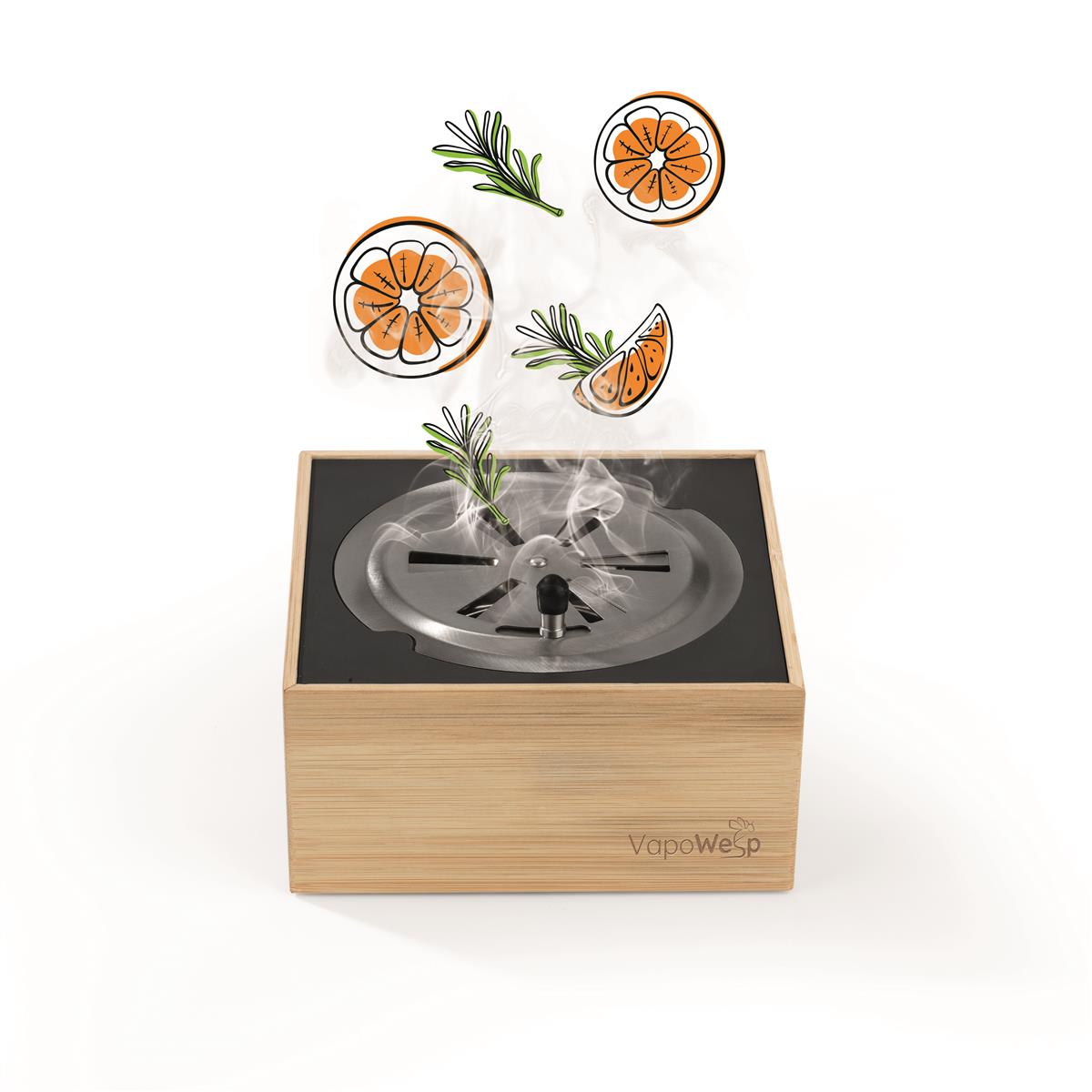 VapoWesp Räucherbox inkl. VapoPulver Orange & Rosemary 50 g Wespenabwehr Vertreibung