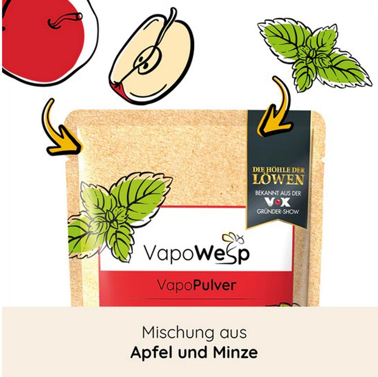 VapoWesp - Pulver Apple & Mint 100g Vapopulver Wespen Abwehrmittel