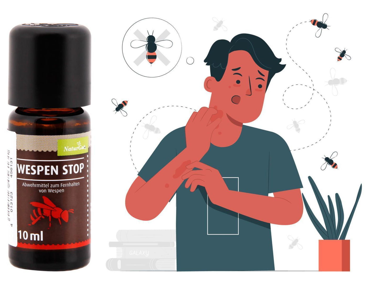 Wespen Stop Abwehr Wespenabwehr Abwehrmittel 10ml mit Duftwürfel