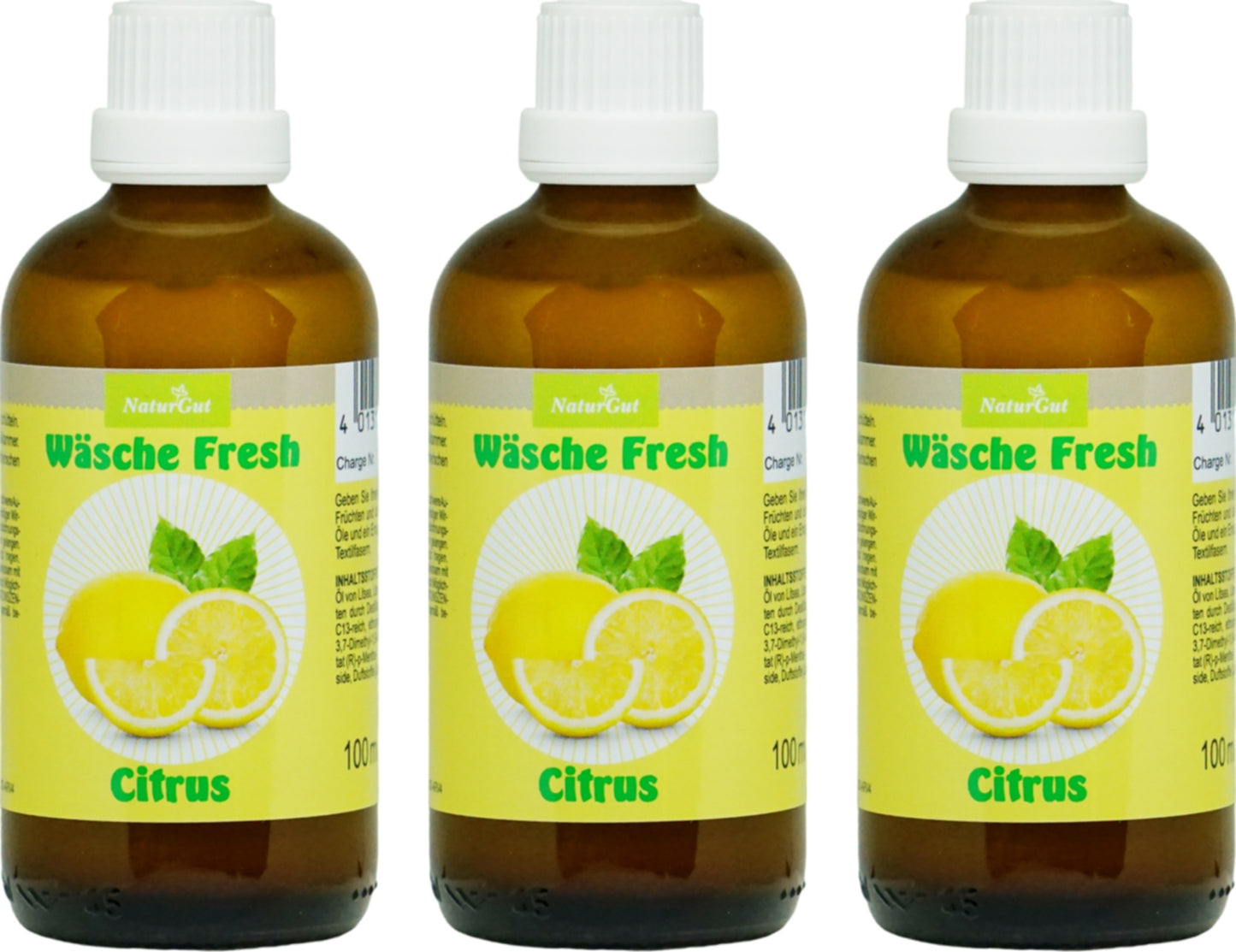 Parfum de lessive aux agrumes frais pour lessive, concentré de parfum, 3x100ml, paquet économique