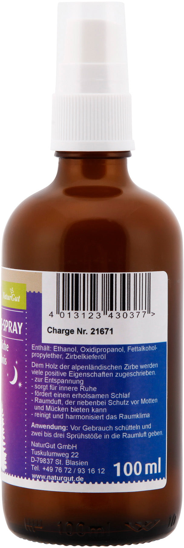 Zirbenduft-Spray 100ml Duftspray Raumspray Zirbelkieferöl Zirbenholzöl Alpen Zirbe