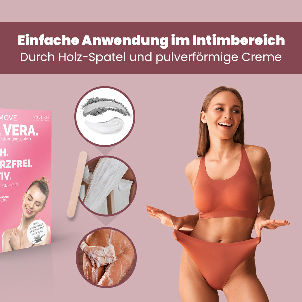 Capillum AMOVE Aloe Vera Enthaarungscreme Pulver 300g Frau Enthaarungspulver Körper Intimbereich