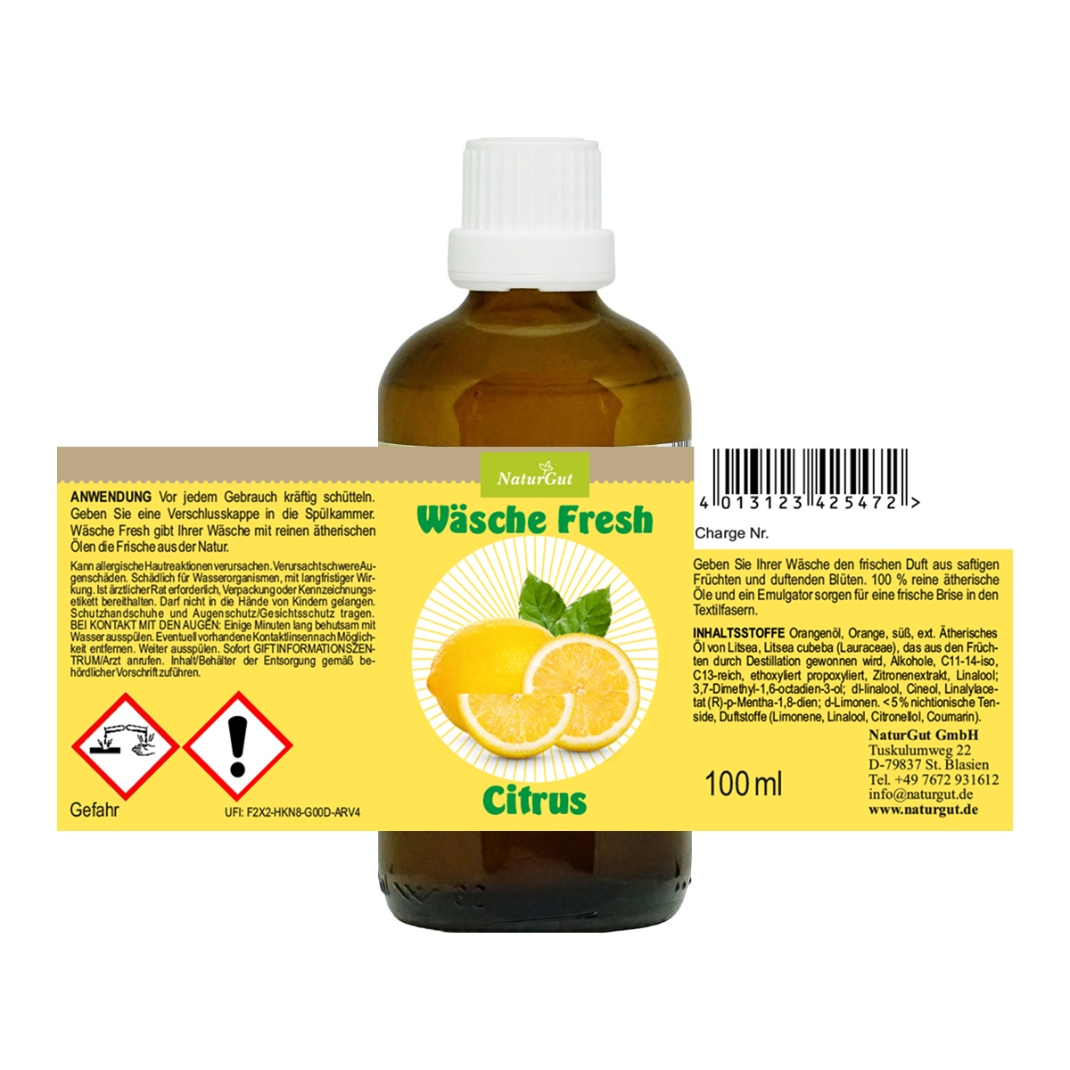 Wäsche Fresh Citrus Wäscheduft Wäscheparfüm Duft Konzentrat 3x100ml Sparpaket