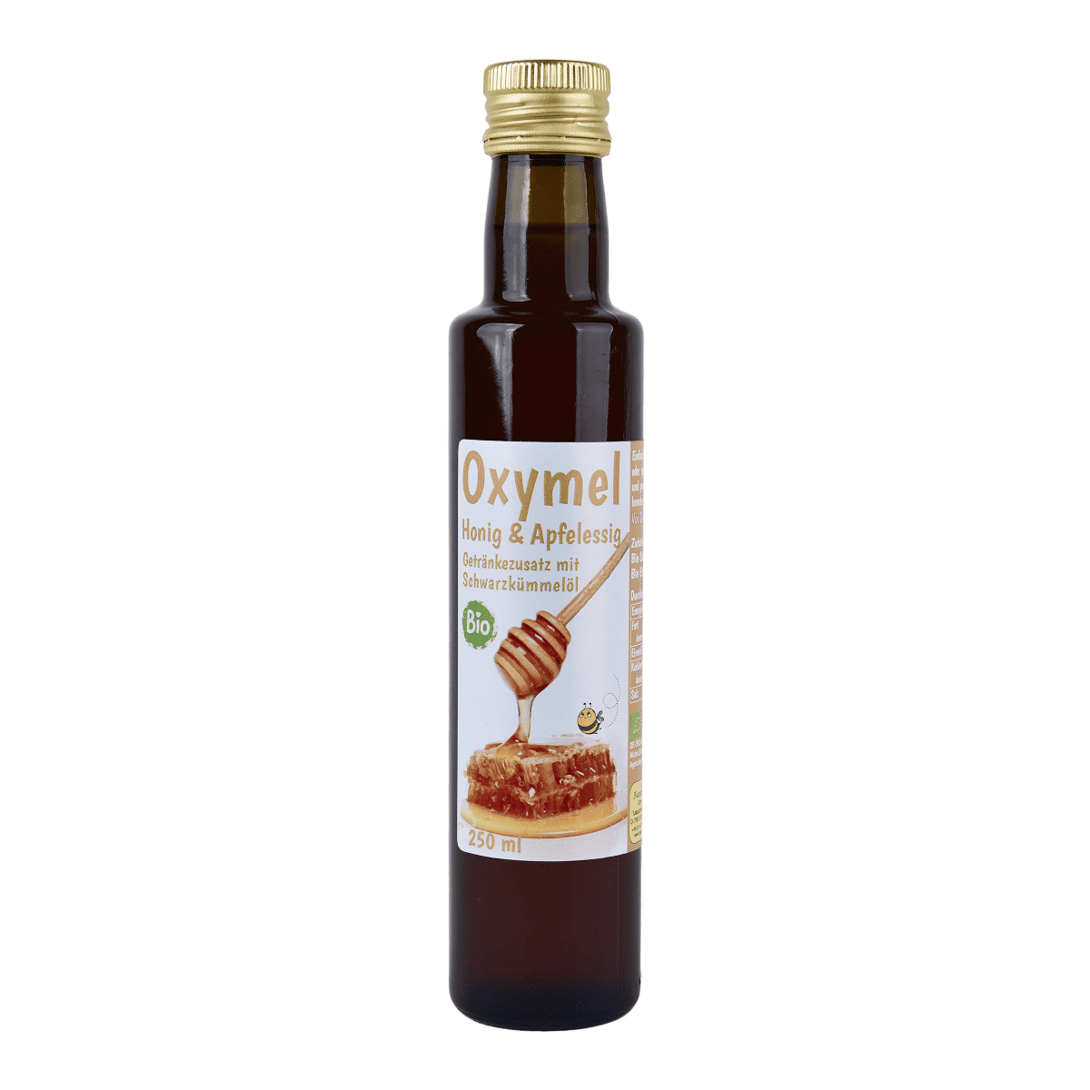Organic Oxymel Black Cumin Oil 250 ml Beverage Additive with Honey &amp; Apple Cider Vinegar Sour Honey