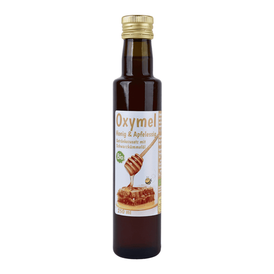 Bio Oxymel Schwarzkümmelöl 250 ml Getränkezusatz mit Honig & Apfelessig Sauerhonig