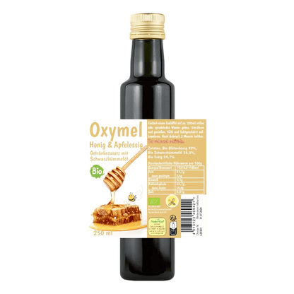 Organic Oxymel Black Cumin Oil 250 ml Beverage Additive with Honey &amp; Apple Cider Vinegar Sour Honey
