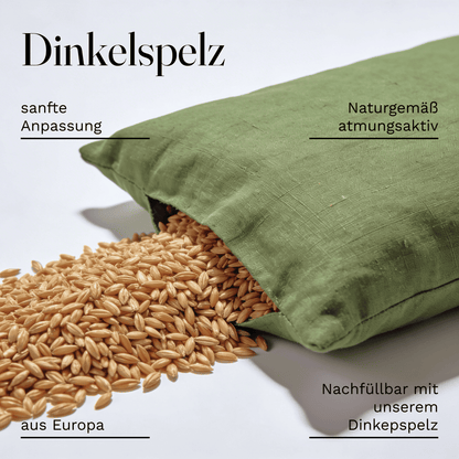 Yoga Bolster Cotton approx. 60x22cm with organic spelt husk natural filling spelt pillow