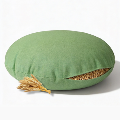 Meditationskissen rund Ø ca. 45 cm – Yogakissen mit Dinkelspelz – Sitzkissen für Meditation & Yoga