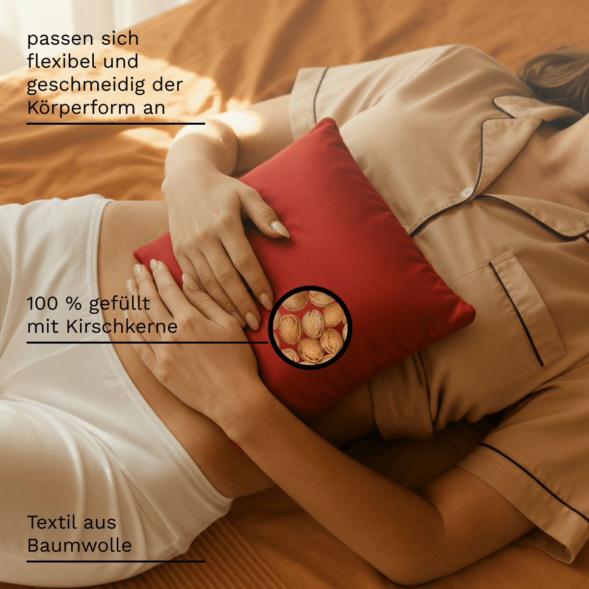 Children's cherry stone bag Cherry stone pillow approx. 17x16 cm heat pad